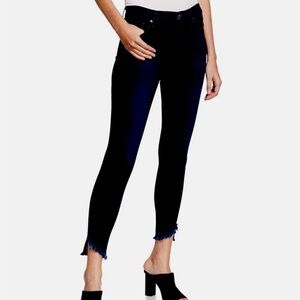 Seven 7 for All Mankind High Waist Ankle Gwenevere Black Denim Skinny Jeans 29